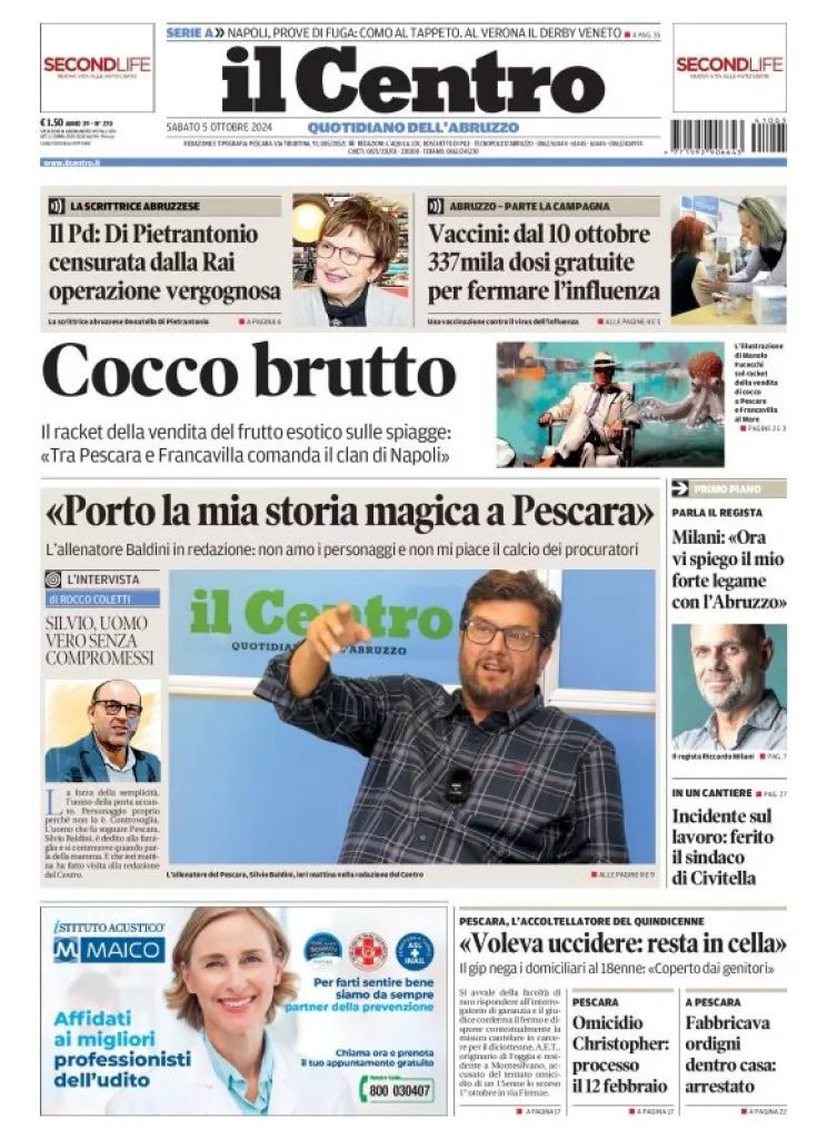 Prima-pagina-il centro-oggi-edizione-del-2024-10-05